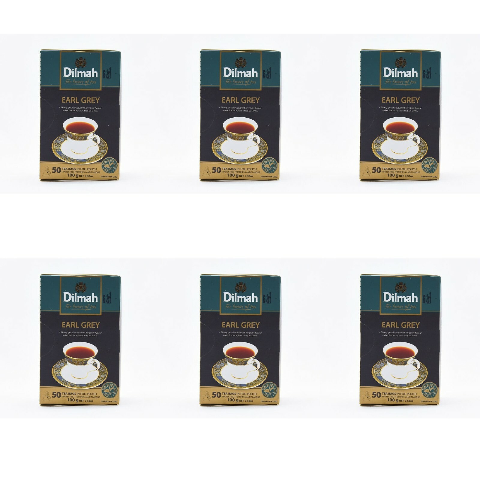 Dilmah Pure Ceylon Tea Earl Grey 50 Bags 100g (3.53oz) X 6 Packs