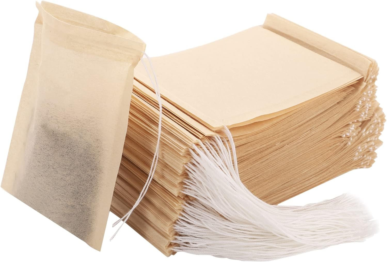 Empty Tea Bags – 300 Pcs Disposable Drawstring Unbleached Filter Bags for Loose